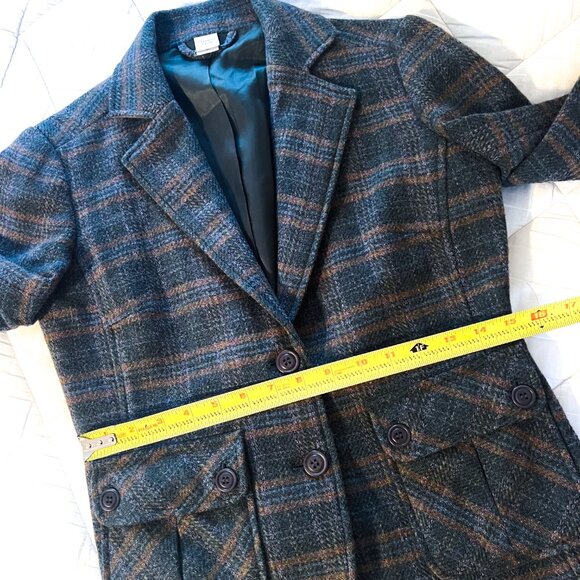 Garnet Hill 100% Wool Blend Plaid Blazer Jacket School boy Academia Size 4 - Picture 9 of 11
